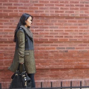 W118 BY WALTER BAKER COAT W/MIXED MEDIA DETAILS